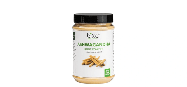 Bixa Botanical Ashwagandha Root Powder supplement – 7oz jar with herbal adaptogen for stress relief, anxiety reduction, and energy support, rated 4 stars by 22 users